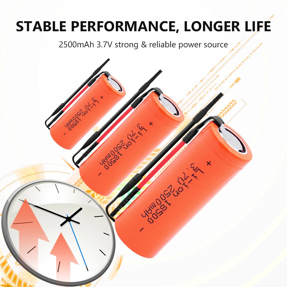 1/2/4 шт 3,7 V 18500 2500mAh литий-ионный аккумулятор перезаряжаемые литиевые батареи 18500 Радиоуправляемый игрушечный автомобиль светодиодный фонарик Фонарь сменная лампа клетки