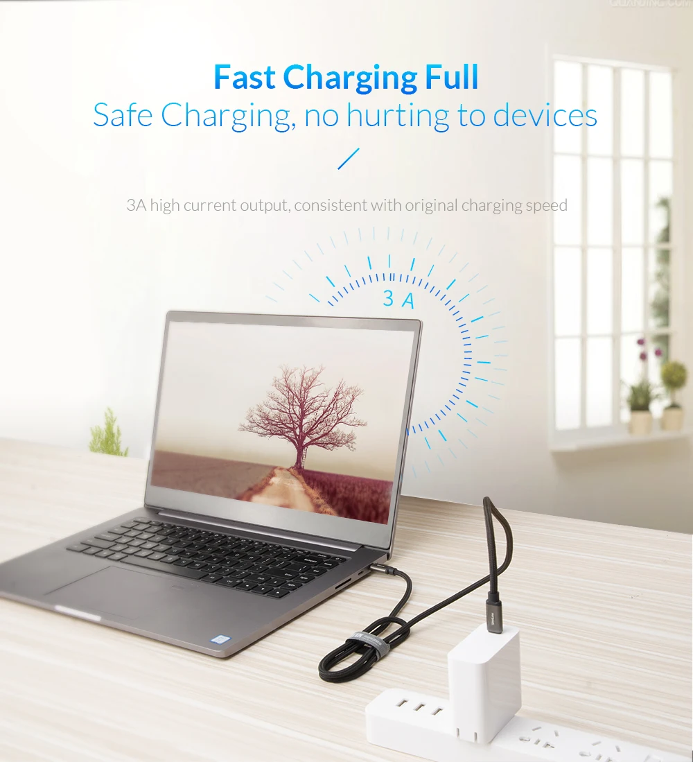 Unnlink type C-USB C USB-C Кабель USB 3,1 Gen2 3A 60 Вт QC3.0 Быстрая зарядка шнур 5 г/10 Гбит/с PD Thunderbolt 3 для Macbook S9 P20