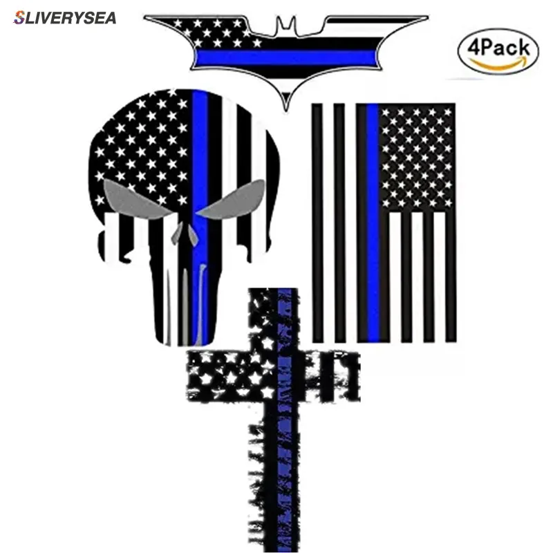 

Car Sticker and Decal Blue Line US Flag Punisher Skull Dark Night Decals American USA Flag Vinyl Stickers Motorcycle Car Styling