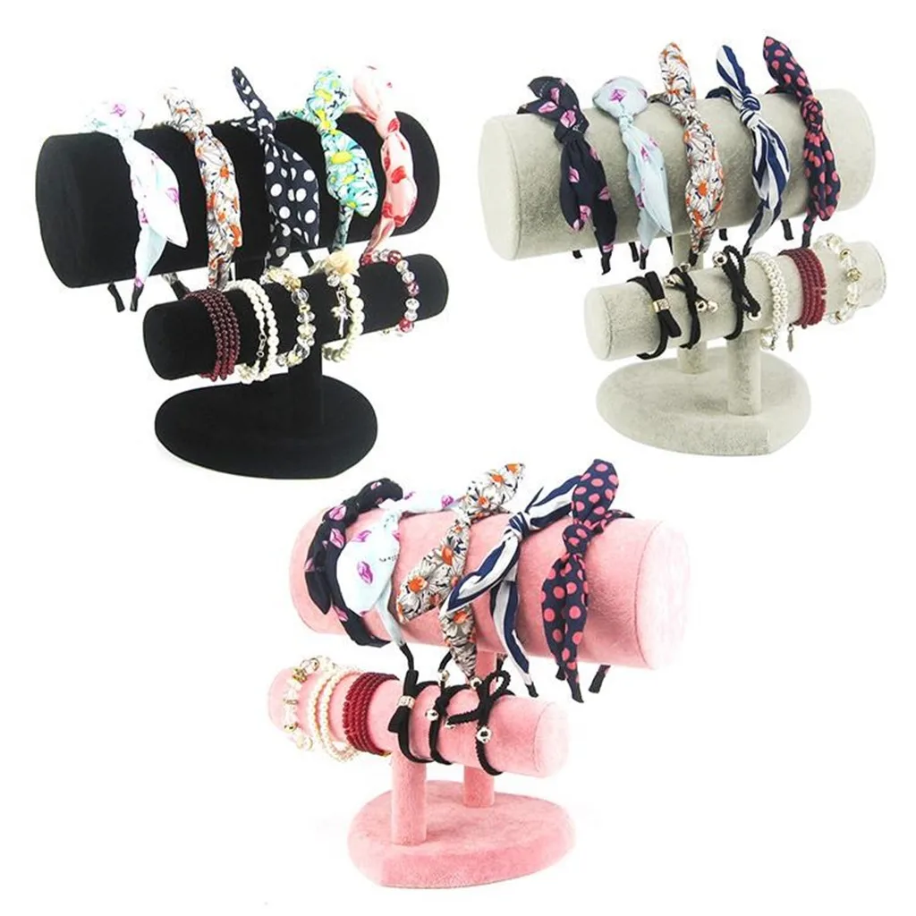 

Velvet T-Bar Headband Holder Retail Shop Jewelry Display Stand Rack display bracelets necklaces anklet Jewelry Packaging