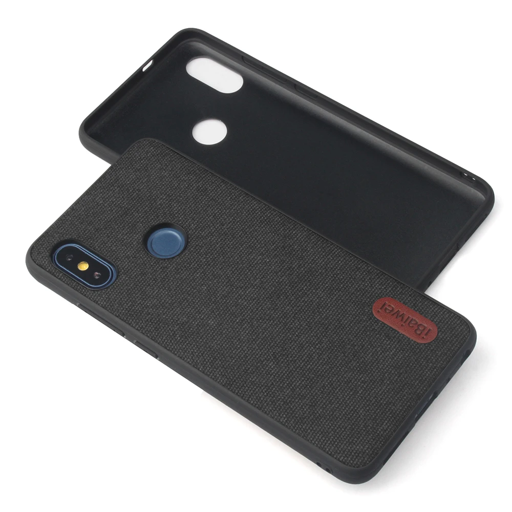 Чехол из ткани с текстурой для Xiao mi Red mi Note 7 5 6Pro 6 A Global POCOPHONE F1 задняя крышка mi 9 8 SE Lite mi x 2S A1 5X чехол из ТПУ - Цвет: fabric case black