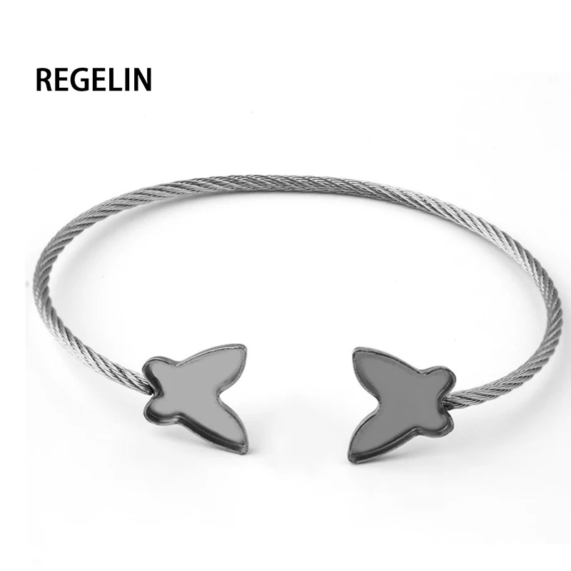 

REGELIN бабочка из нержавеющей стали звезда ювелирные изделия шармы аксессуары 12x14 мм кабошон основание 1 шт. для изготовления Diy Браслеты части...