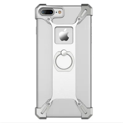 Металлический чехол NILLKIN Barde для iPhone 6, 6s, 6 plus, 7, 7 plus, чехол, бампер, алюминиевый сплав, задняя крышка с кольцом, держатель для телефона - Цвет: Серебристый