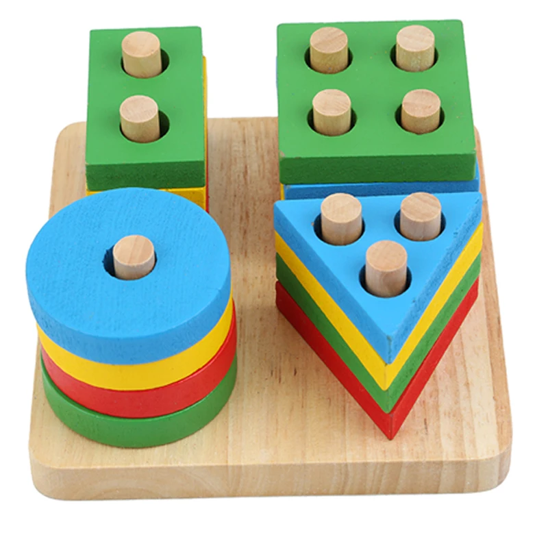 

Geometric Sorting Board Blocks Wooden Montessori Baby Toys Kids Educational Toys Building Blocks Child Gift