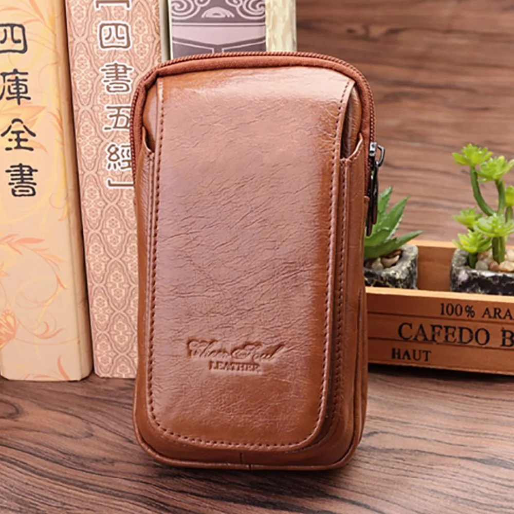 Забавная поясная сумка из 100% натуральной кожи для мужчин кошелек на бедро с