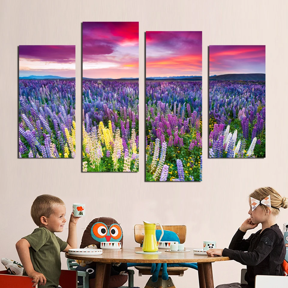 Бесплатная доставка 4 шт большой холст искусство дешевые современные