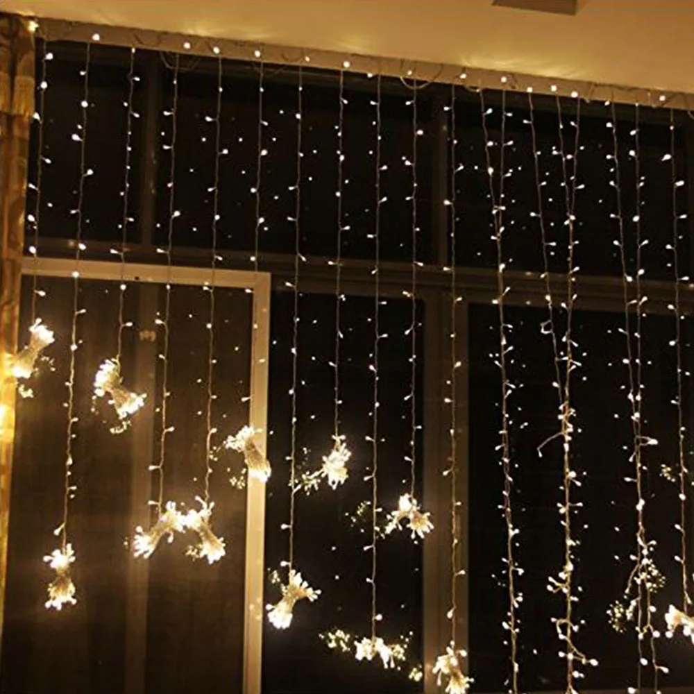 

3x3 LED Icicle Fairy Light Plug EU Garland Curtain Led String Lamp Christmas Outdoor/Indoor Decoration for Xmas Wedding Hallowen
