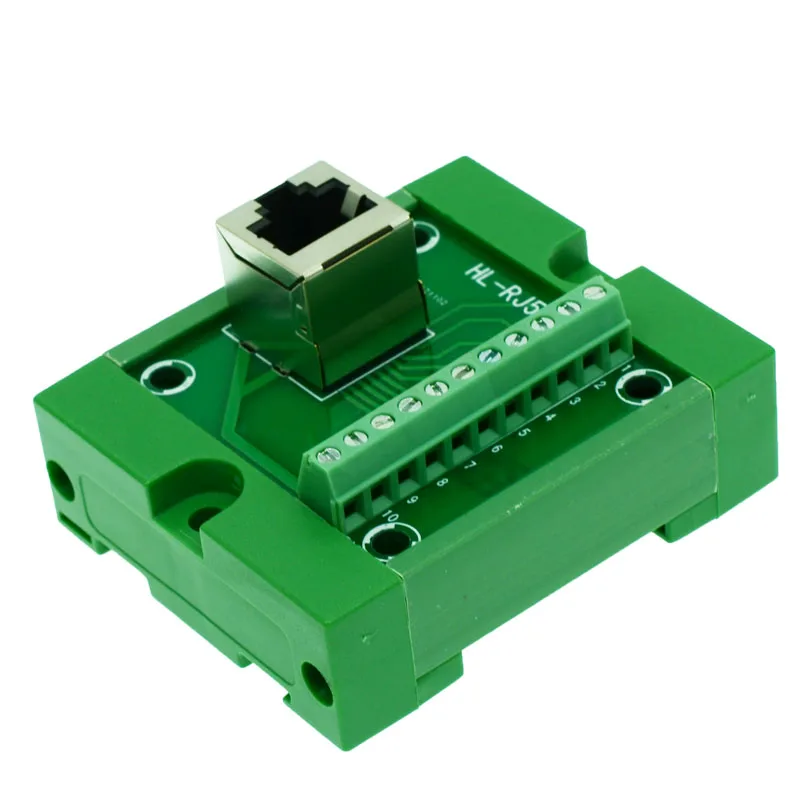 RJ50 10P10C DIN Rail Mount интерфейсный модуль вертикальный разъем. к винтовому клеммному