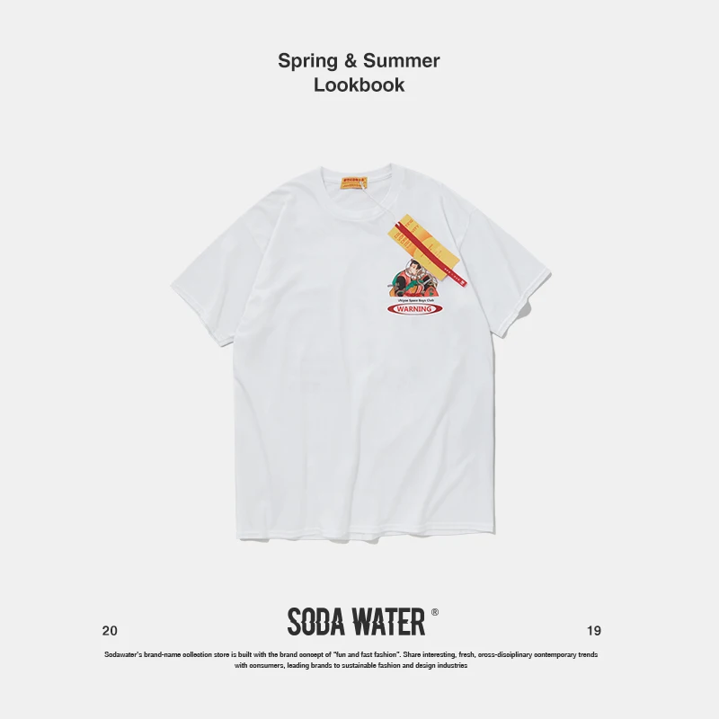Мужская футболка с принтом SODA WATER летняя уличная в японском стиле Харадзюку 91144 S