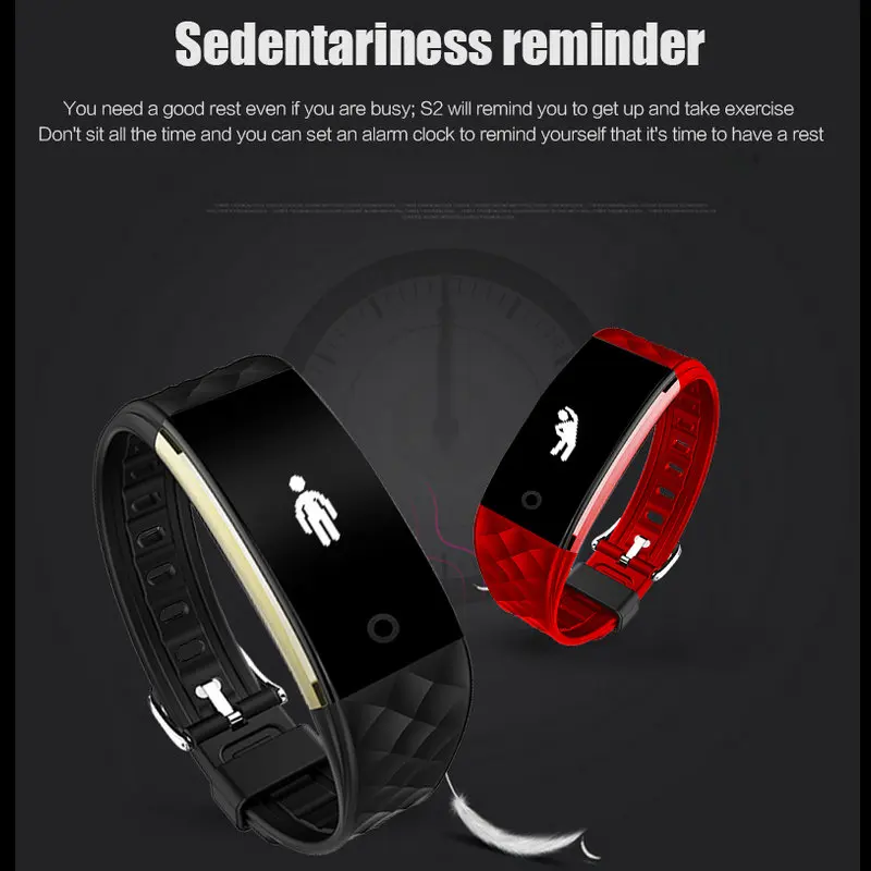 S2 Bluetooth Смарт браслет сенсорный экран монитор сердечного ритма смарт для