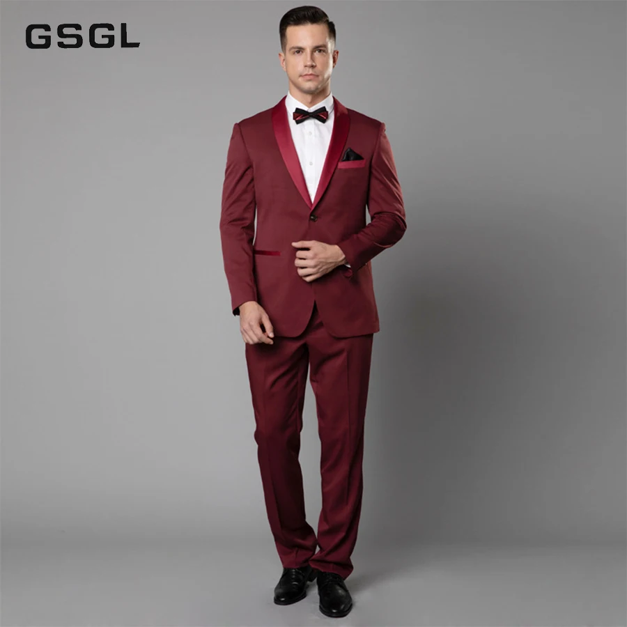Men's Suit Slim Fit Two Button 2 Piece Suit Blazer Dress Business Jacket & Pants Men Suits for Wedding Party