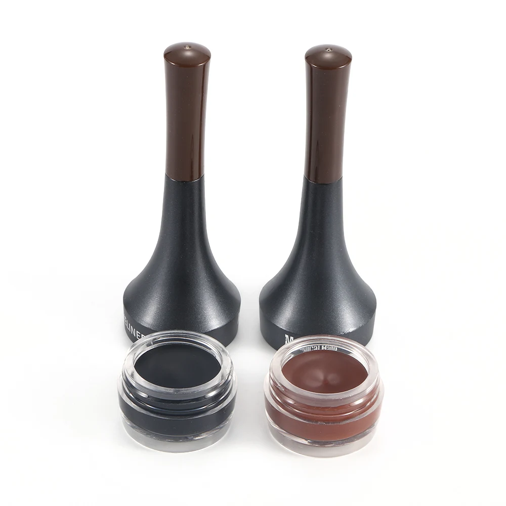 Magical Halo Makeup Waterproof Lock Color Cream Eyeliner Gel Pencil 2 Colors Brown 3D Natural with Brush |