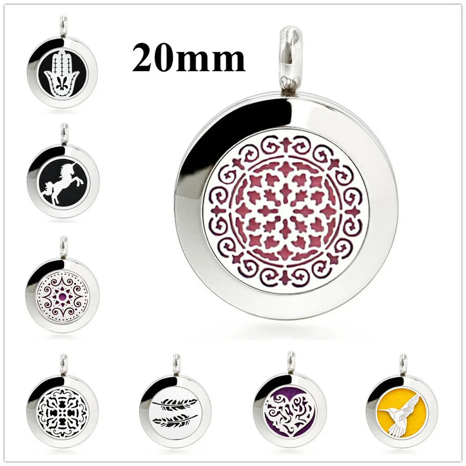 20 мм 316L ароматерапия из нержавеющей стали Locket Essential Oil парфюмерный диффузор