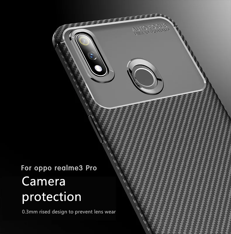 Чехол для OPPO Realme 3 роскошный ударопрочный углеродный высококачественный мягкий