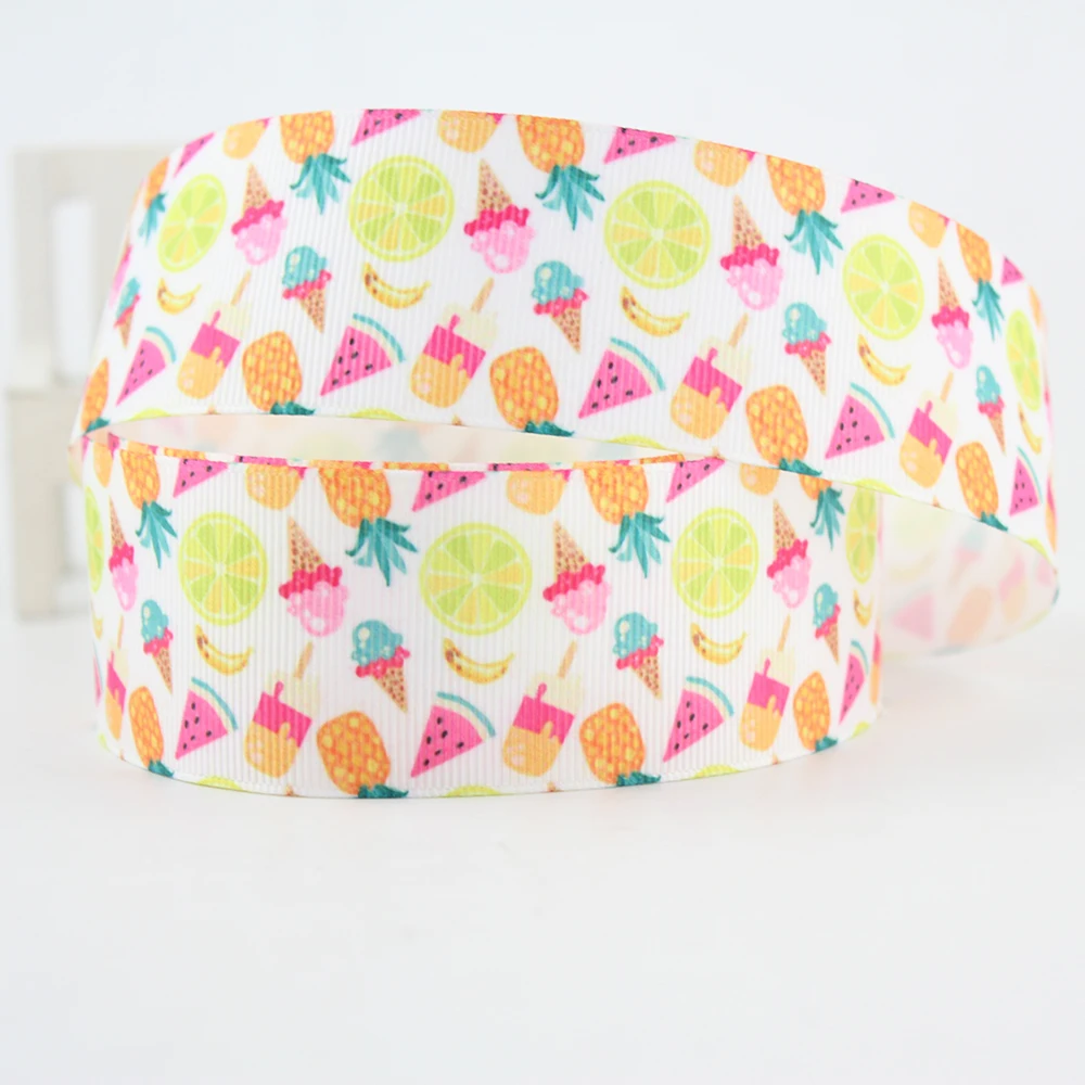 1 1/2 &quotс принтом фрукты grosgrain с декоративным цветочным рисунком и ленточной