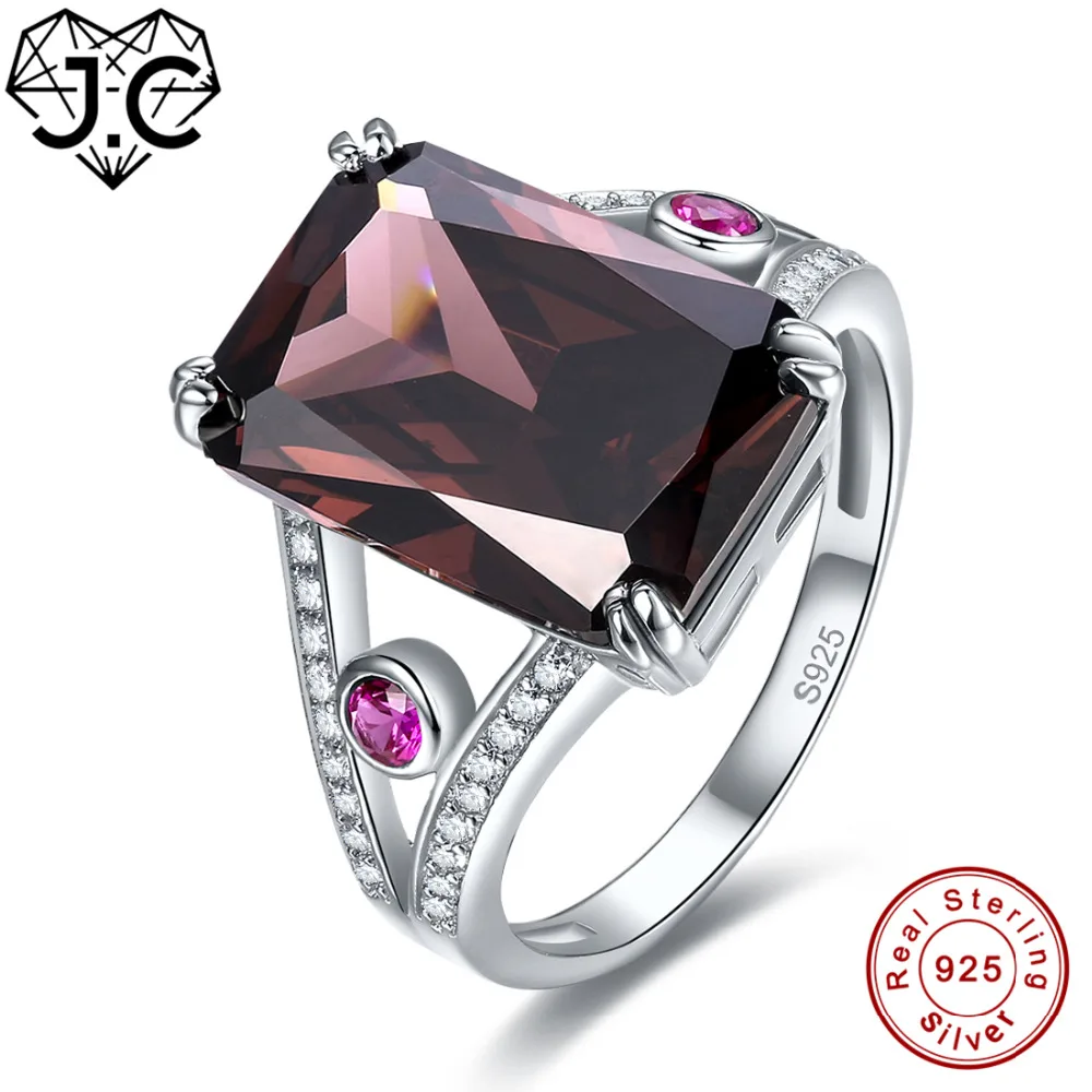 

J.C Unisex Wedding Ring Fine Jewelry Emerald & Spessartine & Blue & Ruby Topaz 100% Solid 925 Sterling Silver Ring Size 6 7 8 9