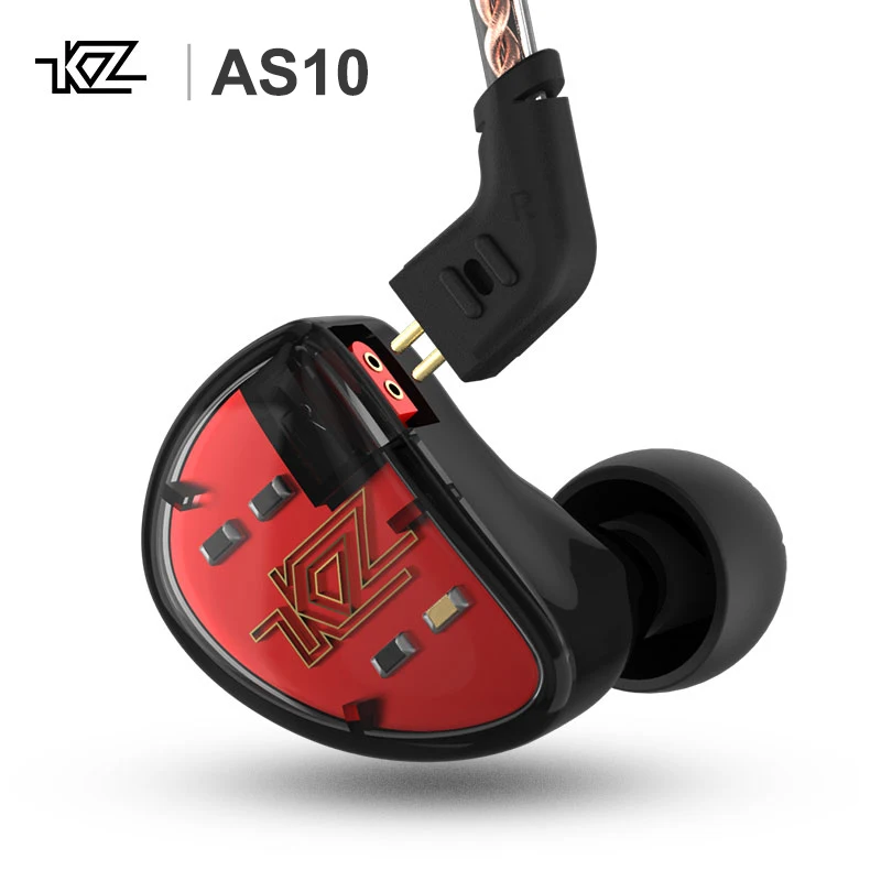 KZ AS10 5BA сбалансированная арматура Hi Fi наушники вкладыши с монитором Спортивная