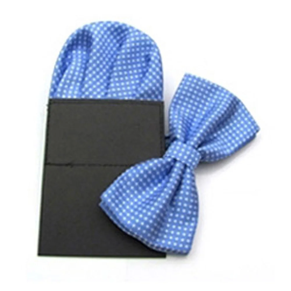 Мужской платок в белый горошек с галстуком-бабочкой для свадебной вечеринки
