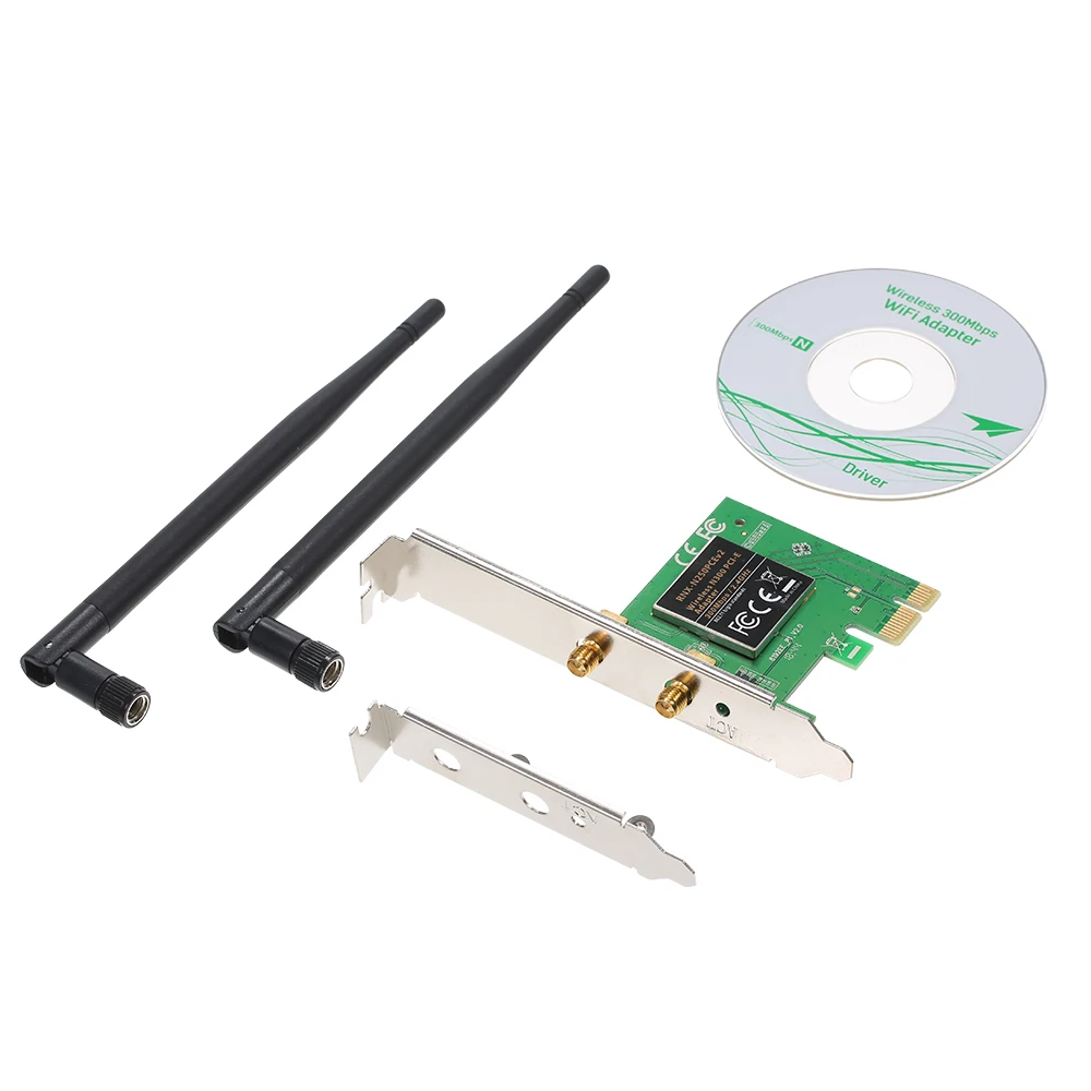 Wi Fi адаптер PCI Express 300 Мбит/с 2 4 ГГц|Сетевые карты| |