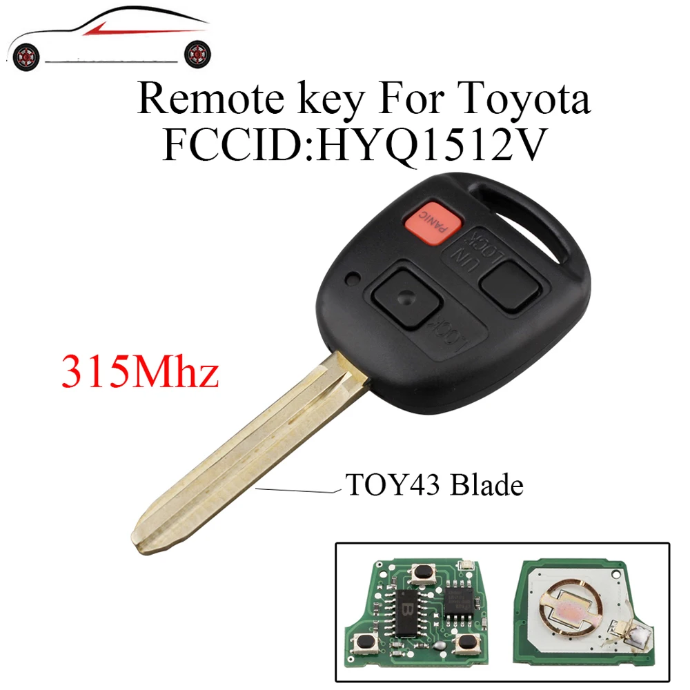 Горбин 3 кнопки дистанционного ключа автомобиля для Toyota HYQ1512V 315 МГц Land Cruiser 2003-2007