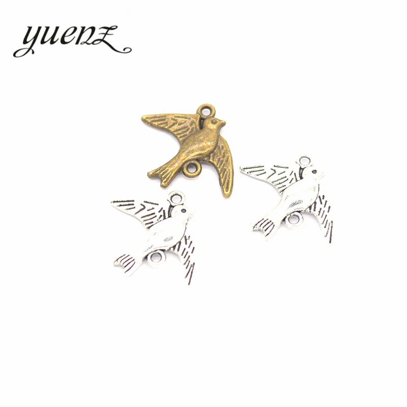 

YuenZ 15pcs 3 color Tibetan Silver Plated Pendant Antique bird Charms Jewelry Making DIY Handmade Craft 21*17mm D514