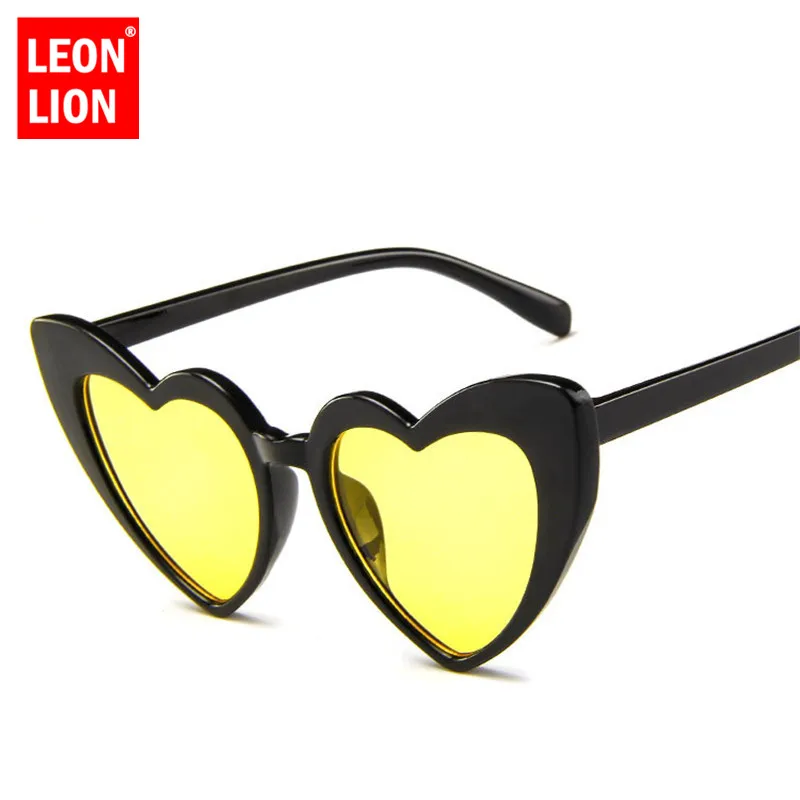LeonLion 2021 Heart Shaped Sunglasses Women Luxury Vintage Plastic Candy Colors Sun Glasses Classic Retro Oculos De Sol Feminino |