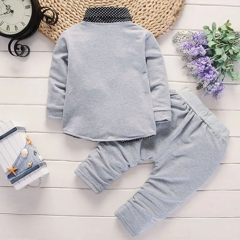 2019 Spring and Autumn New England Wind Boys Children's Wear Set Fake Three-piece Shirt Casual Newborn Clothes 03 |