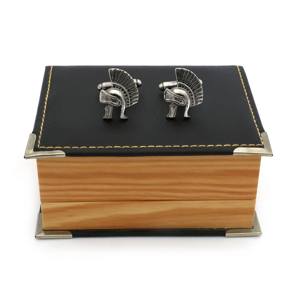 Фото iGame New Arrival Vintage Cuff Links 300 Sparta Warrior Helmet Design Quality Brass Material Men's Cufflinks Free Shipping №5
