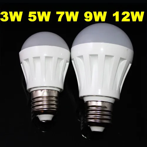E27 3 Вт 5 7 9 12 Светодиодная лампа 2835 SMD AC110V 220 в 230 240 теплый белый/холодный белый