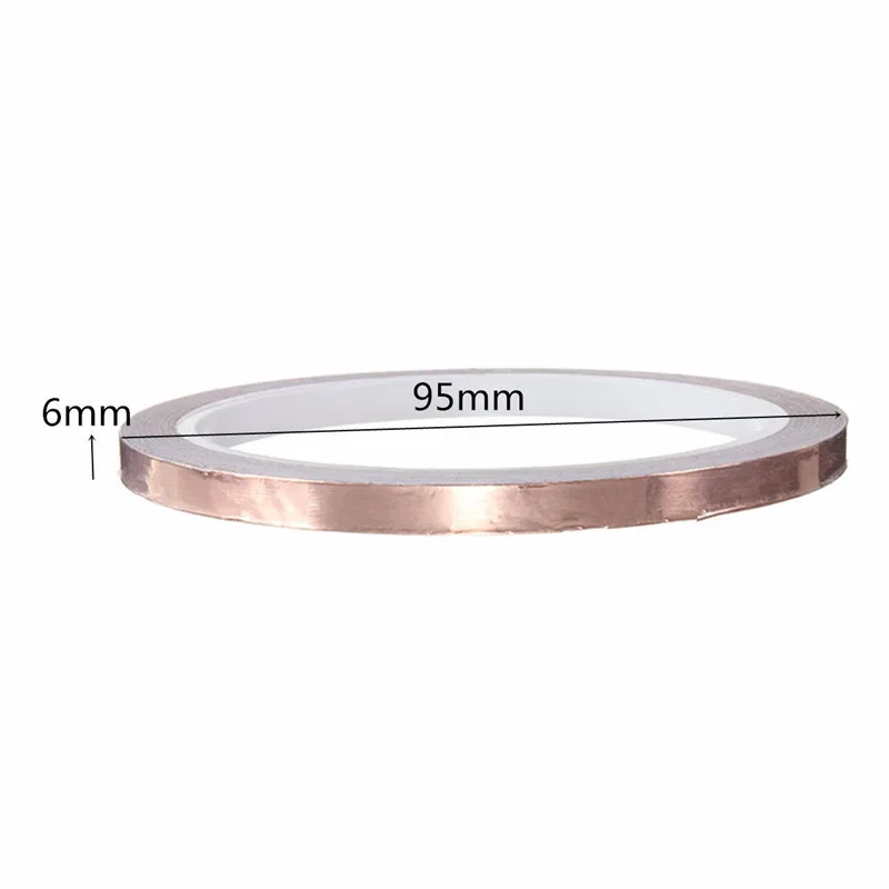 6 мм x 10 м односторонняя медная фольга лента EMI Экранирование гитары Slug Улитка барьер один проводящий клей для гитарных аксессуаров