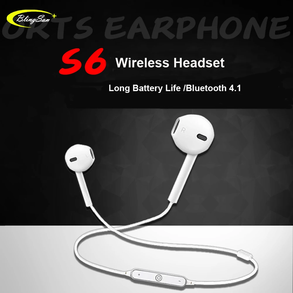 S6 спортивный нашейный беспроводной наушник Bluetooth стерео гарнитура наушники с