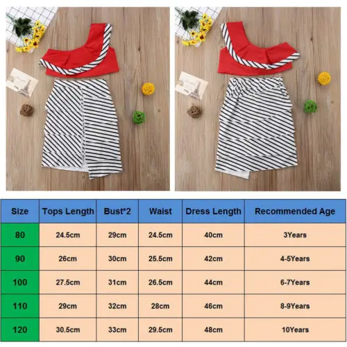 Комплект из 2 предметов детская одежда для маленьких девочек футболка топы и юбки