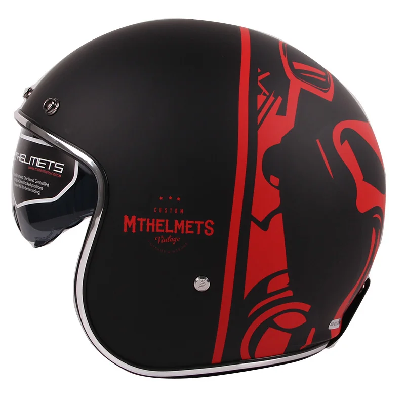Мотоциклетный шлем MT для скутера винтажный с открытым лицом мотоциклистов