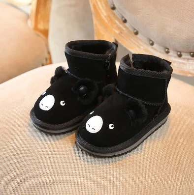 

2018 winter NEW kids shoes Non-slip matte Keep warm genuine leather girls outdoor cute Cartoon Cowhide snow boots J62