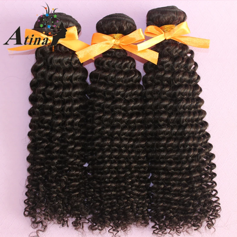 7А Монгольский Странный Вьющиеся Волосы Девственные 3 Пучки Натуральный Черный
