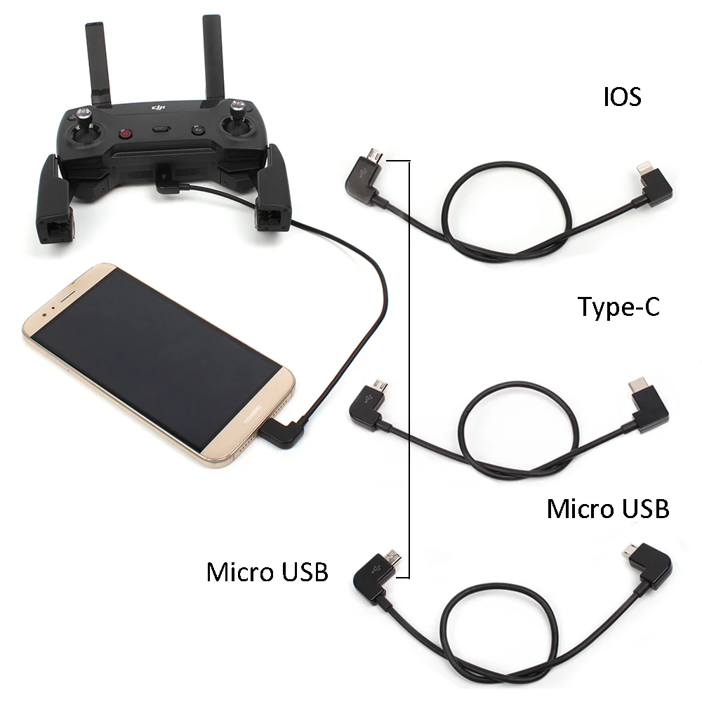 Пульт дистанционного управления кабель IOS Тип-C для DIN Mavic Mini Pro OTG кабель для передачи данных Spark USB-C порт для зарядки через кабель Mavic Pro Micro USB провода 30 см