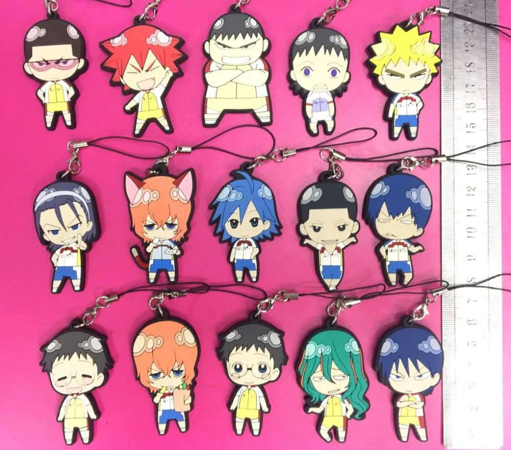 15 шт./лот Yowamushi Pedal Grande Road оригинальный японский аниме Рисунок резиновый мобильный