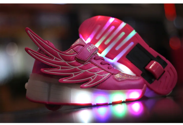 Теннисные кроссовки Heelys; весенняя обувь с двойными колесами; Светодиодный светящийся кроссовки; детская обувь для мальчиков и девочек; Студенческая прогулочная обувь