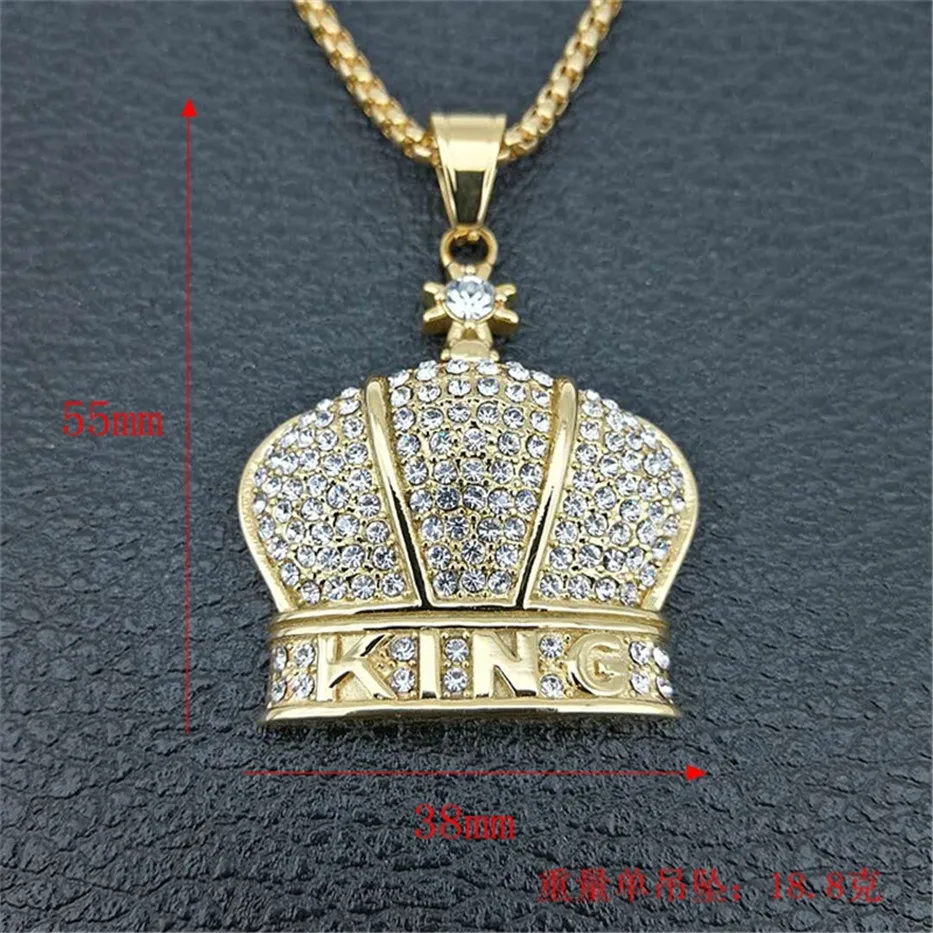 Ожерелья с подвеской в виде короны и Креста цепочка из нержавеющей стали