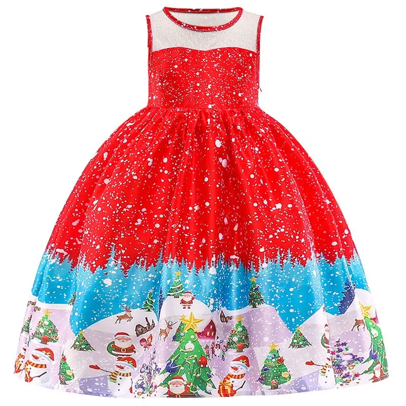 Girls Christmas Princess Costume 2019 Baby Girl Party Dresses Children's Birthday Lace Dress Kids Clothing 2-10Y | Детская одежда и