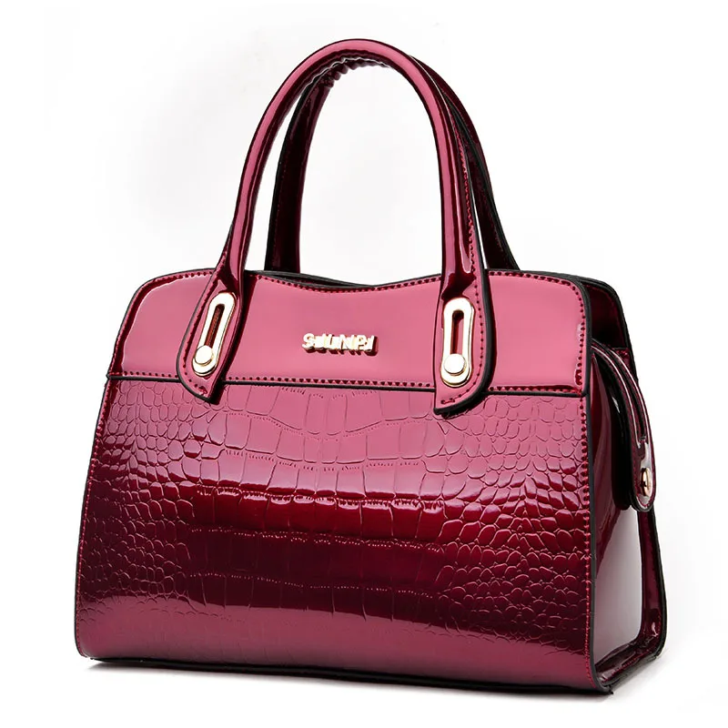 Новинка модные женские сумки из лакированной кожи аллигатора на плечо