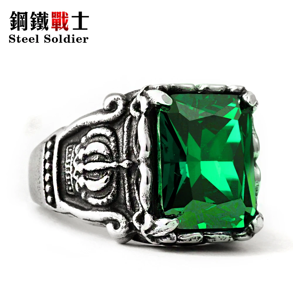 Мужское Винтажное кольцо из нержавеющей стали стальное в виде воина Готическая