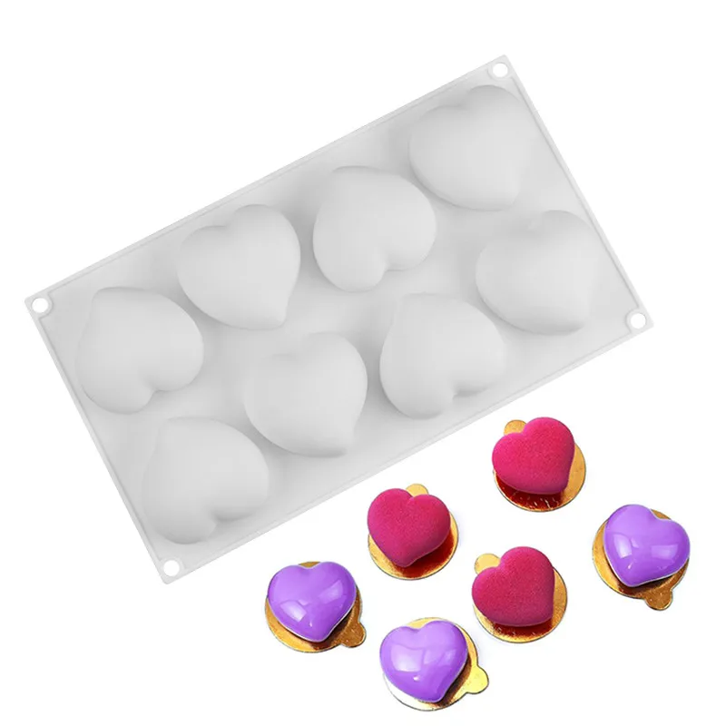 FUNBAKY 6 Полость 3D форма силиконовая форма-сердце для выпечки силиконовая форма для выпечки тортов десерт-выпечка мусс формы