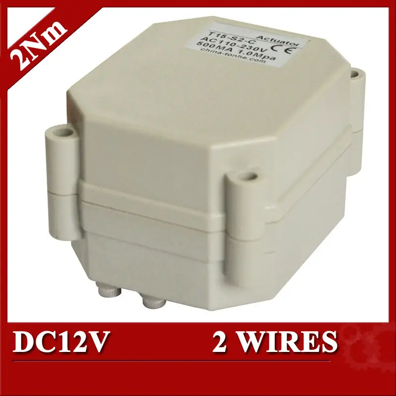 

DC12V Electric Valve Actuator, 2 Wires(CR201) Motorized Drive for Water Valve with 2Nm torque force