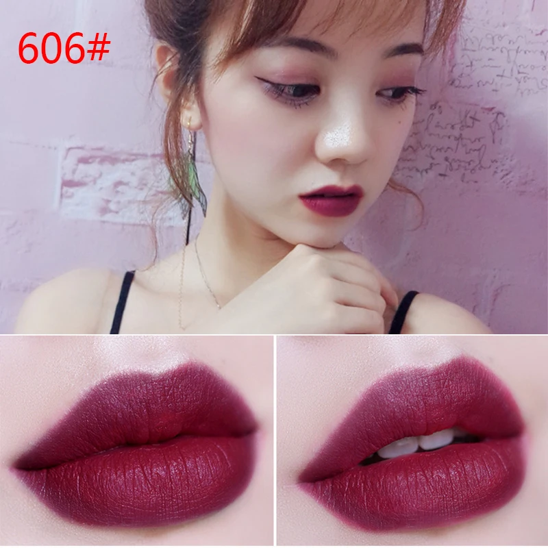 606 ICYCHEER 6 цветов Новая косметика Помада матовая Водонепроницаемая бальзам для губ палочки для губ Косметика легко носить матовая помада Batom - Цвет: 606