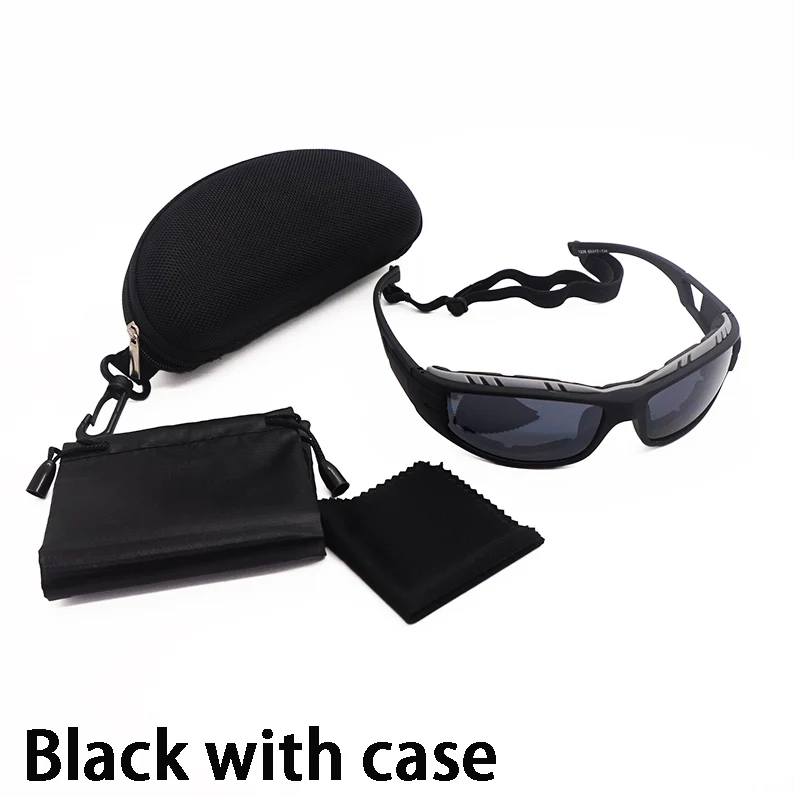 black with case Крутые лыжные очки, спортивные очки, солнцезащитные очки, качественные солнцезащитные очки, супер удобные, унисекс, лыжные очки, анти-ветер, лыжи, сноуборд - Цвет: black with case
