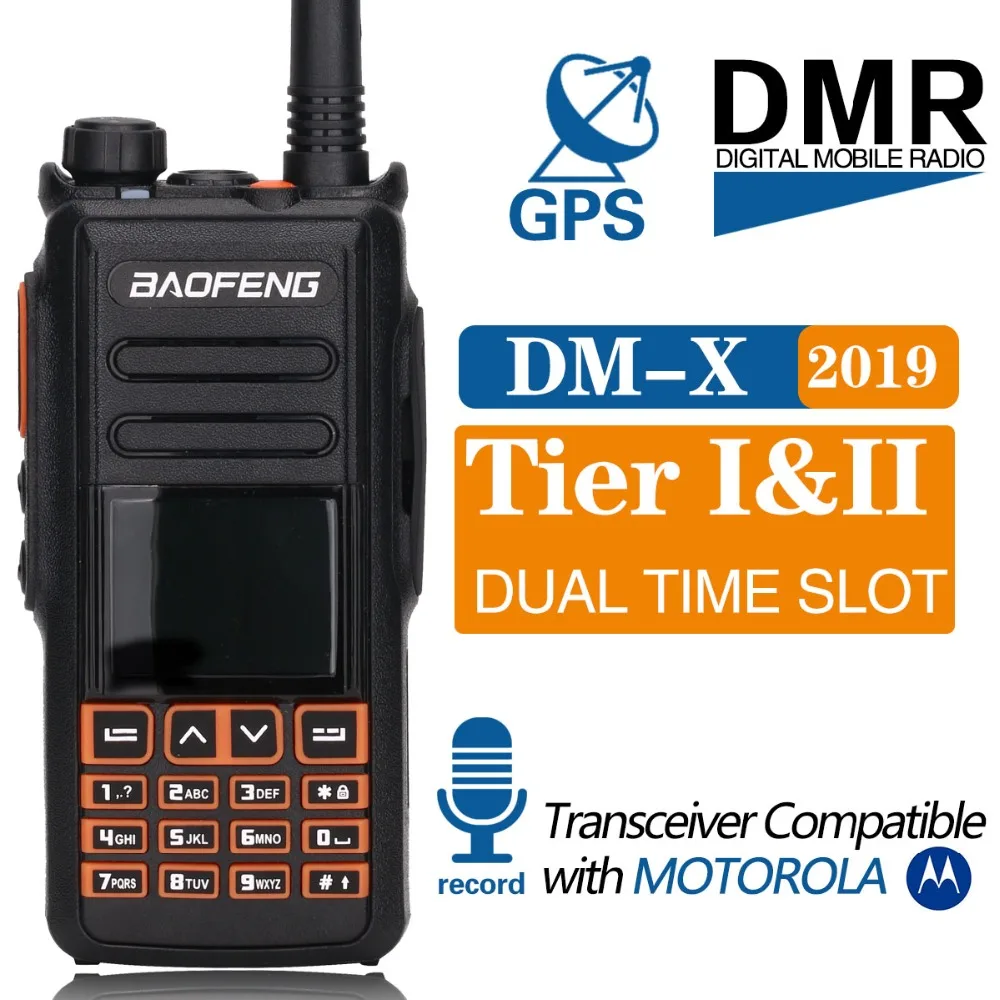 Baofeng DM-X цифровая рация с GPS Запись уровня 1 и 2 уровня ii Dual Time slot DMR цифровой/аналоговый Ham Радио обновление DM-1702