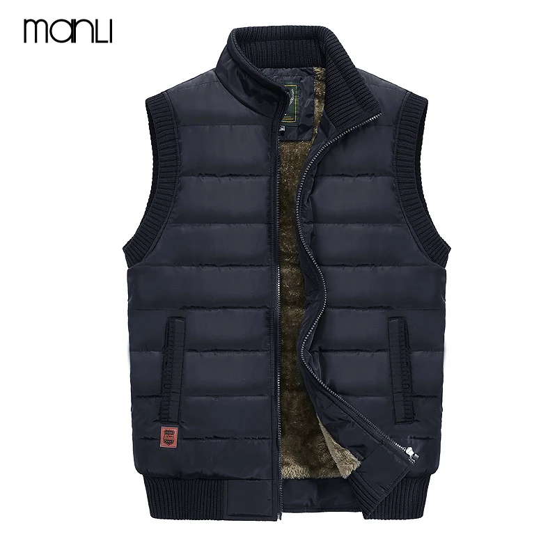 

MANLI 2018 Autumn Winter Men Coat Warm Sleeveless Jacket JEEP Brand Men Vest Coat Fleece Army green Waistcoat Cameraman Vest