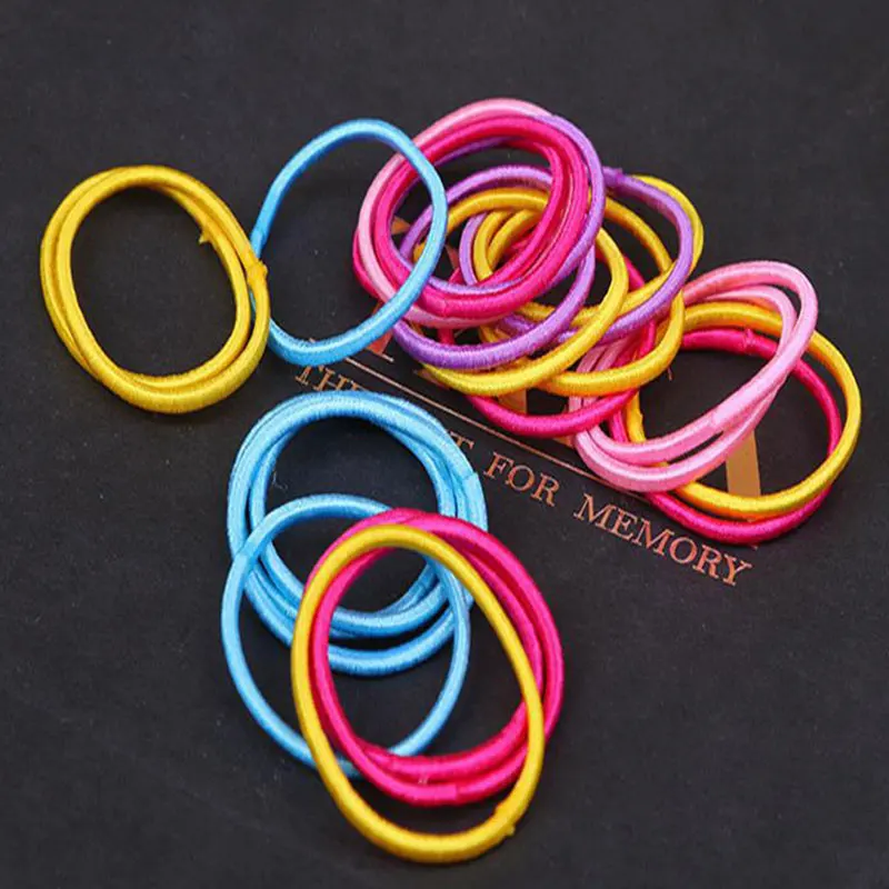 2018 Hot Sale100pcs/lot Elastic bands Ponytail Holder Rubber Hair Accessories for Girls Multicolor |