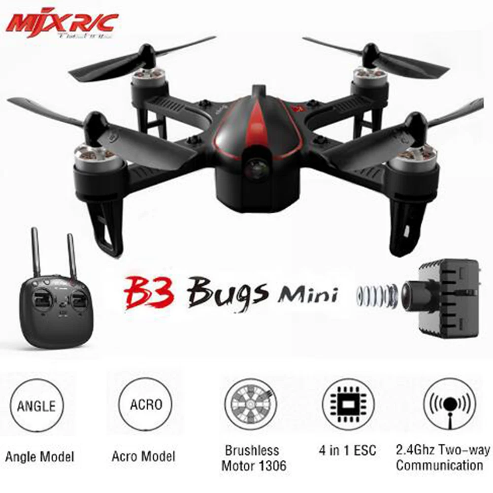 MJX B3 Bugs 3 мини Радиоуправляемый Дрон Квадрокоптер бесщеточный с 1306 2750KV мотор 7,4 V 850mAh 45C батарея VS Bugs 3 Дрон Вертолет игрушка